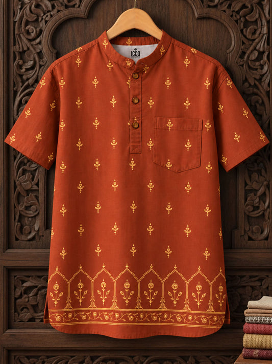 Sunehri* Cotton Printed Kurta Shirt #12