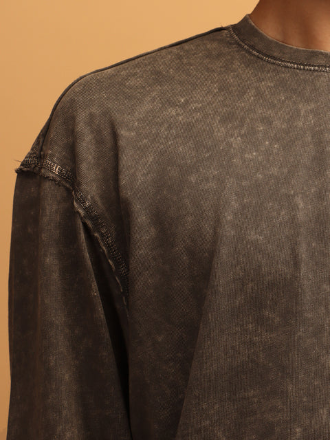 Charcoal * ACID WASH SWEATSHIRT #6