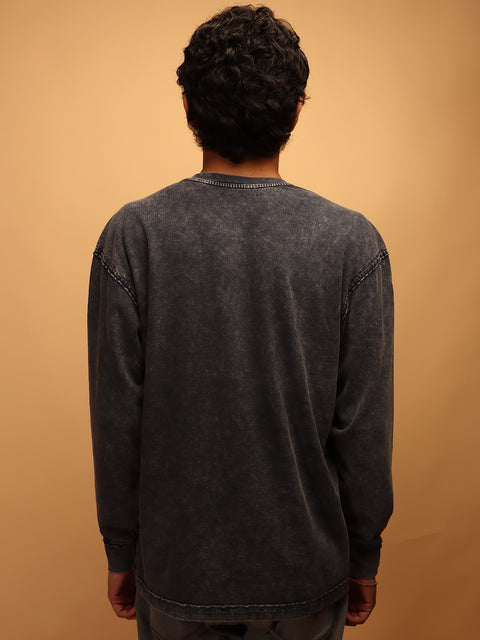 Smoky Black * ACID WASH SWEATSHIRT #9