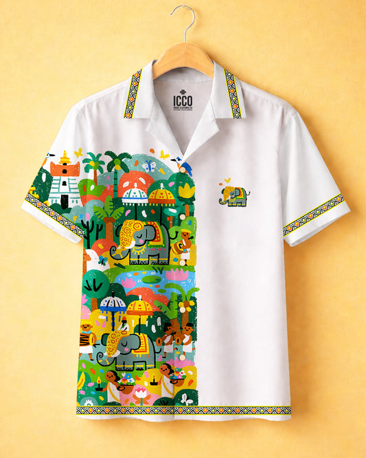 Chingam Palms - Cotton Printed Cuban Shirt #18