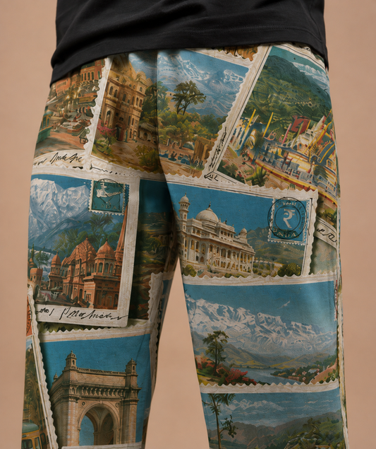Retro India Printed Wide Leg Jogger #2