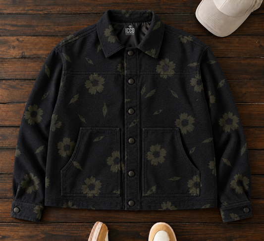 Dark Flora* Tweed Vintage Jacket #108