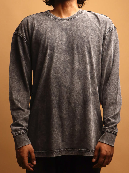 Faded Black * ACID WASH SWEATSHIRT #5