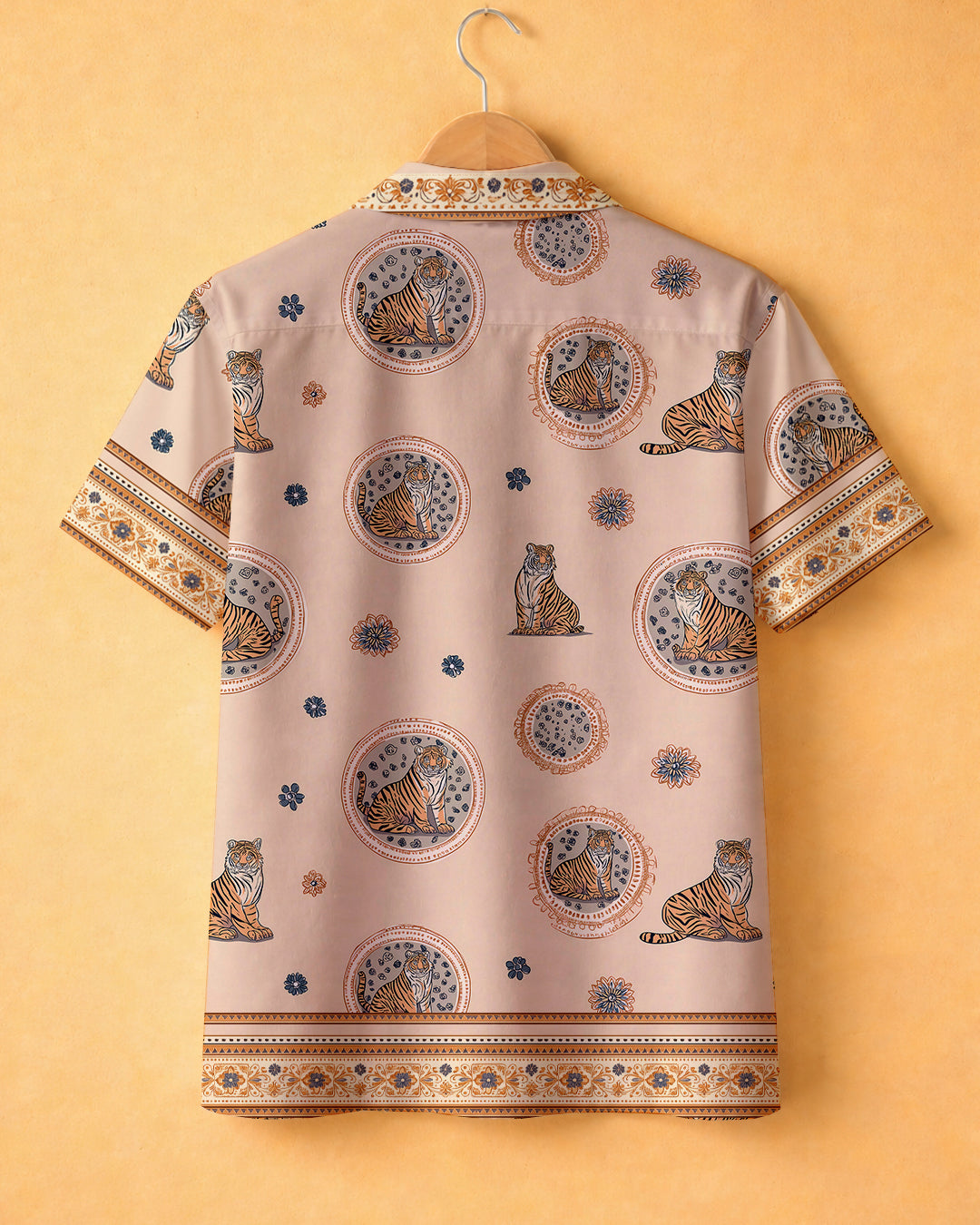Silk Route Tiger Club * Cotton Printed Cuban Shirt #12