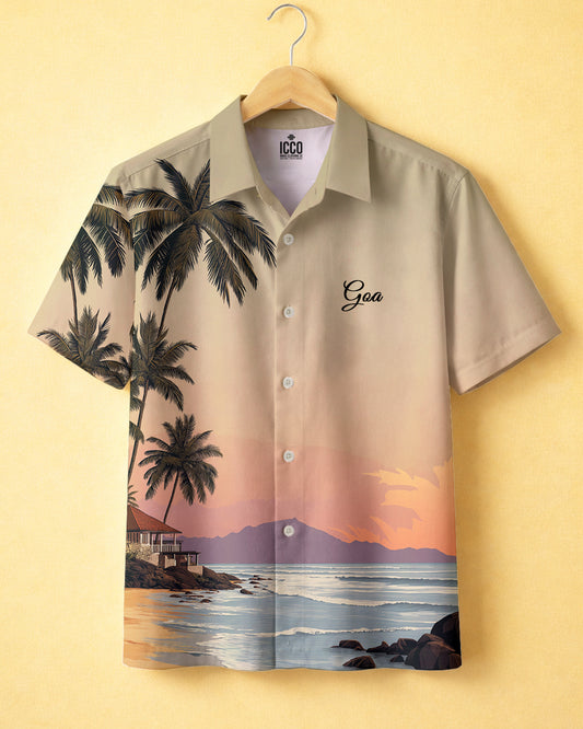 Palm Horizon * Cotton Printed Shirt #19