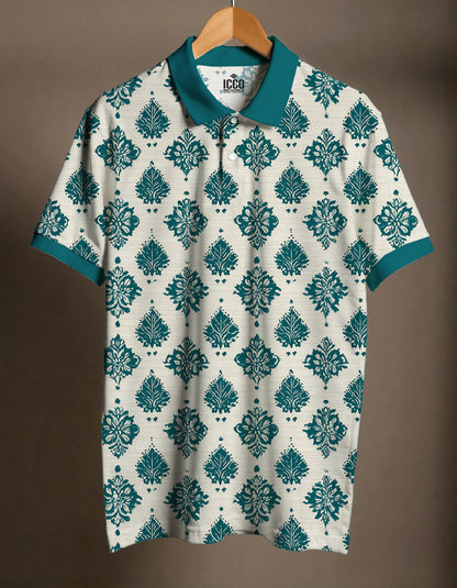Cotton Printed Polo Tee #11