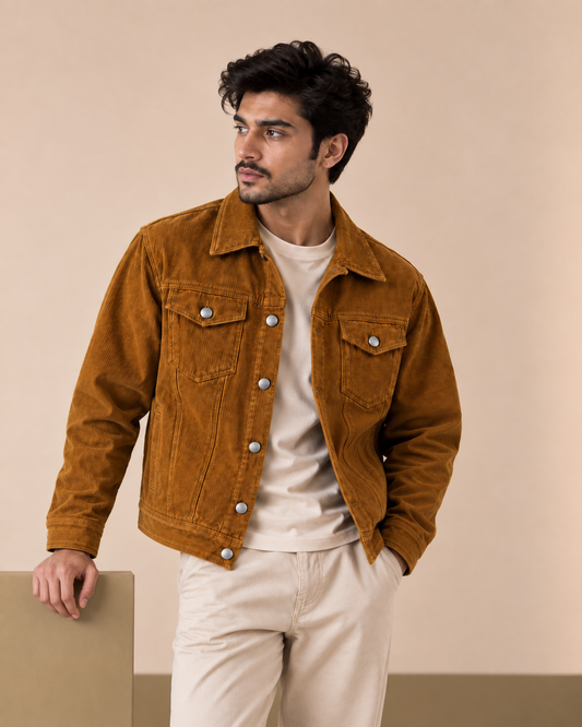 Terracotta* Corduroy Trucker Jacket#4