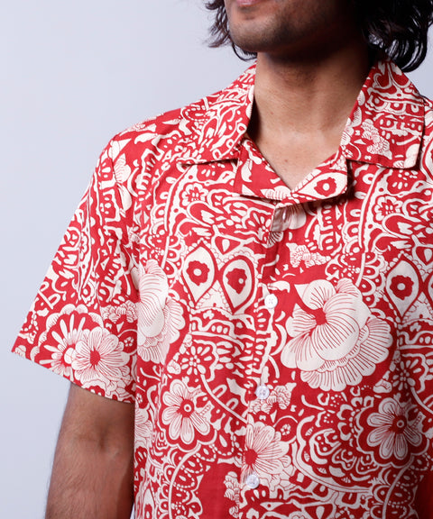 पलाश - Cuban Collar Printed Shirt #6