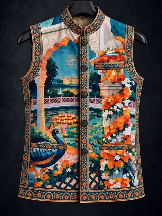Bagh-e-Noor* Printed Waist Coat#105