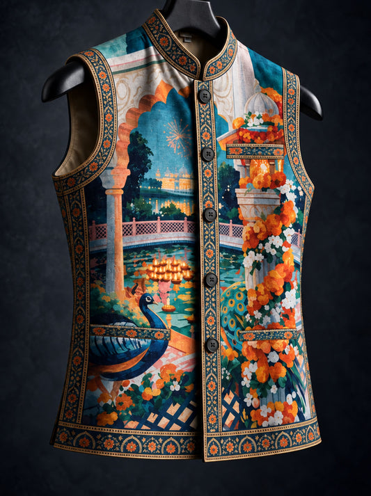 Bagh-e-Noor* Printed Waist Coat#105