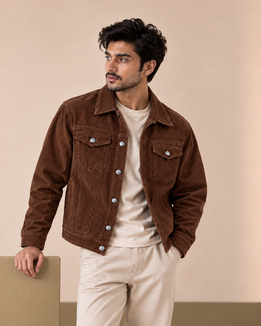 Terracotta* Corduroy Trucker Jacket#4