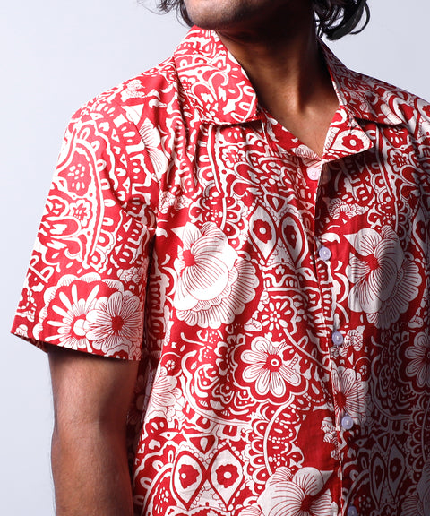 पलाश - Cuban Collar Printed Shirt #6
