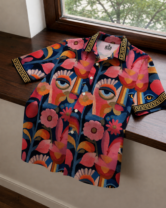 Canvas-  Cotton Printed Cuban Shirt #14