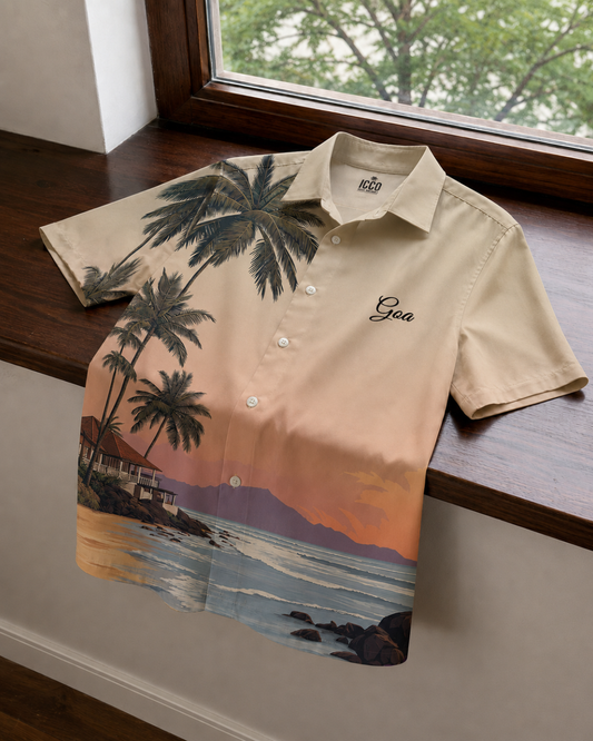 Palm Horizon * Cotton Printed Shirt #19