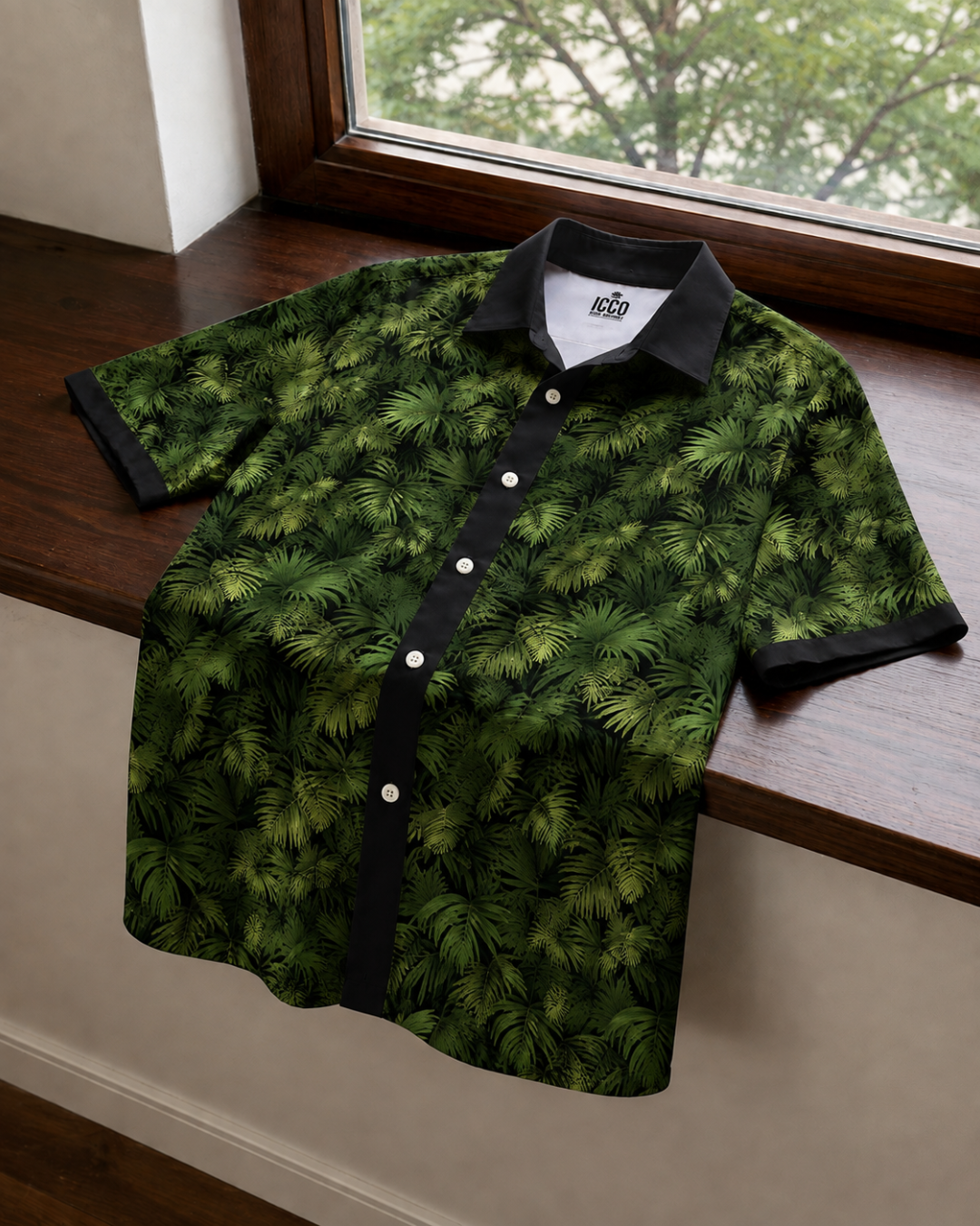 Verdant Noir - Cotton Printed Shirt #9