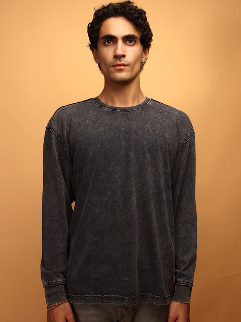 Smoky Black * ACID WASH SWEATSHIRT #9