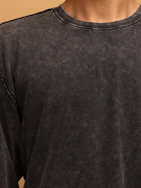 Smoky Black * ACID WASH SWEATSHIRT #9