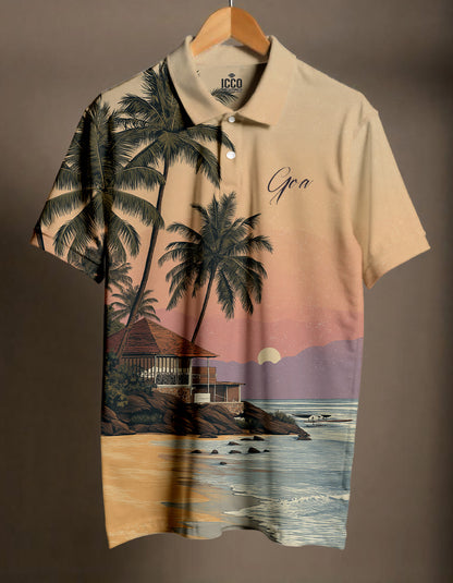 Cotton Printed Polo Tee #7