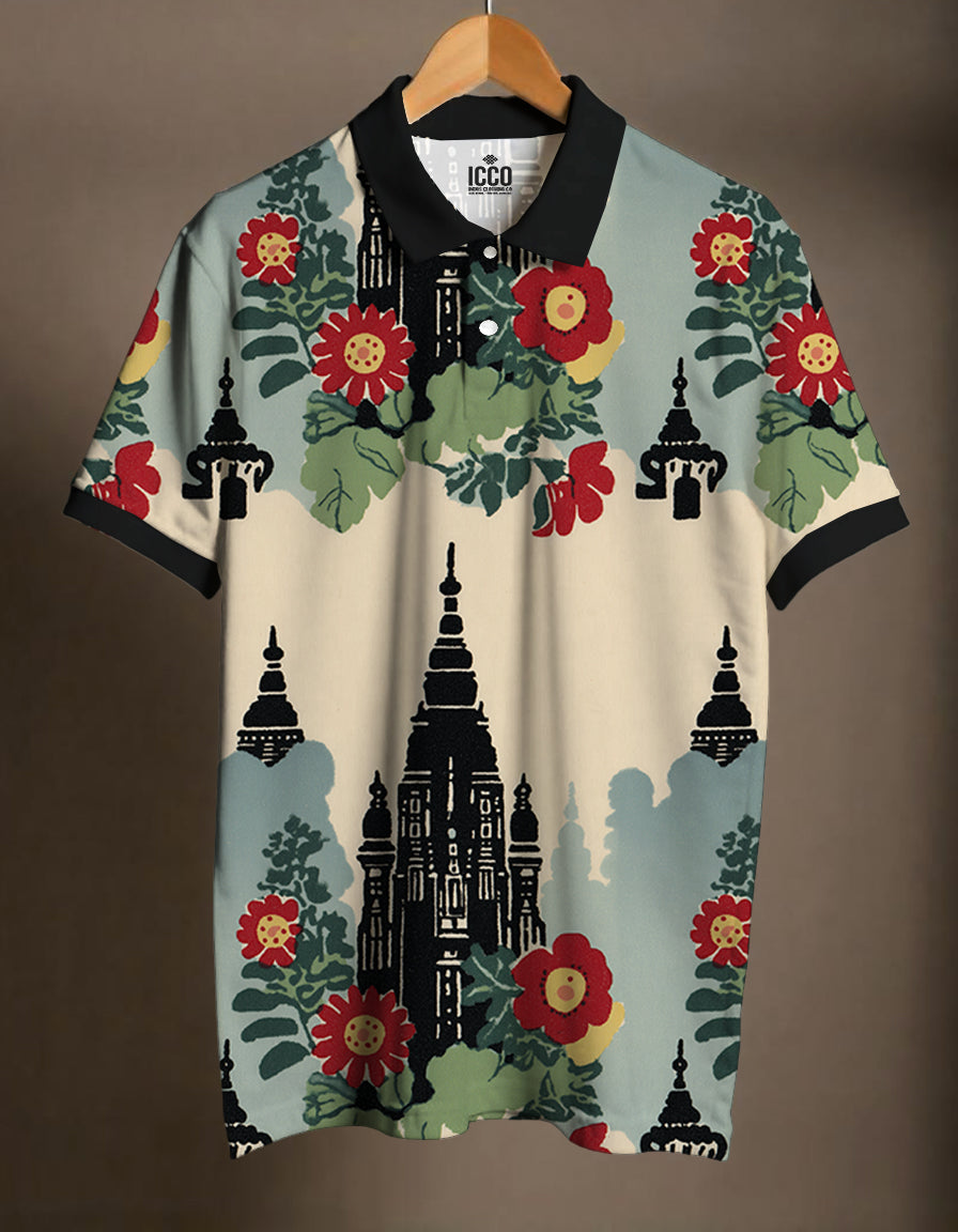 Cotton Printed Polo Tee #6