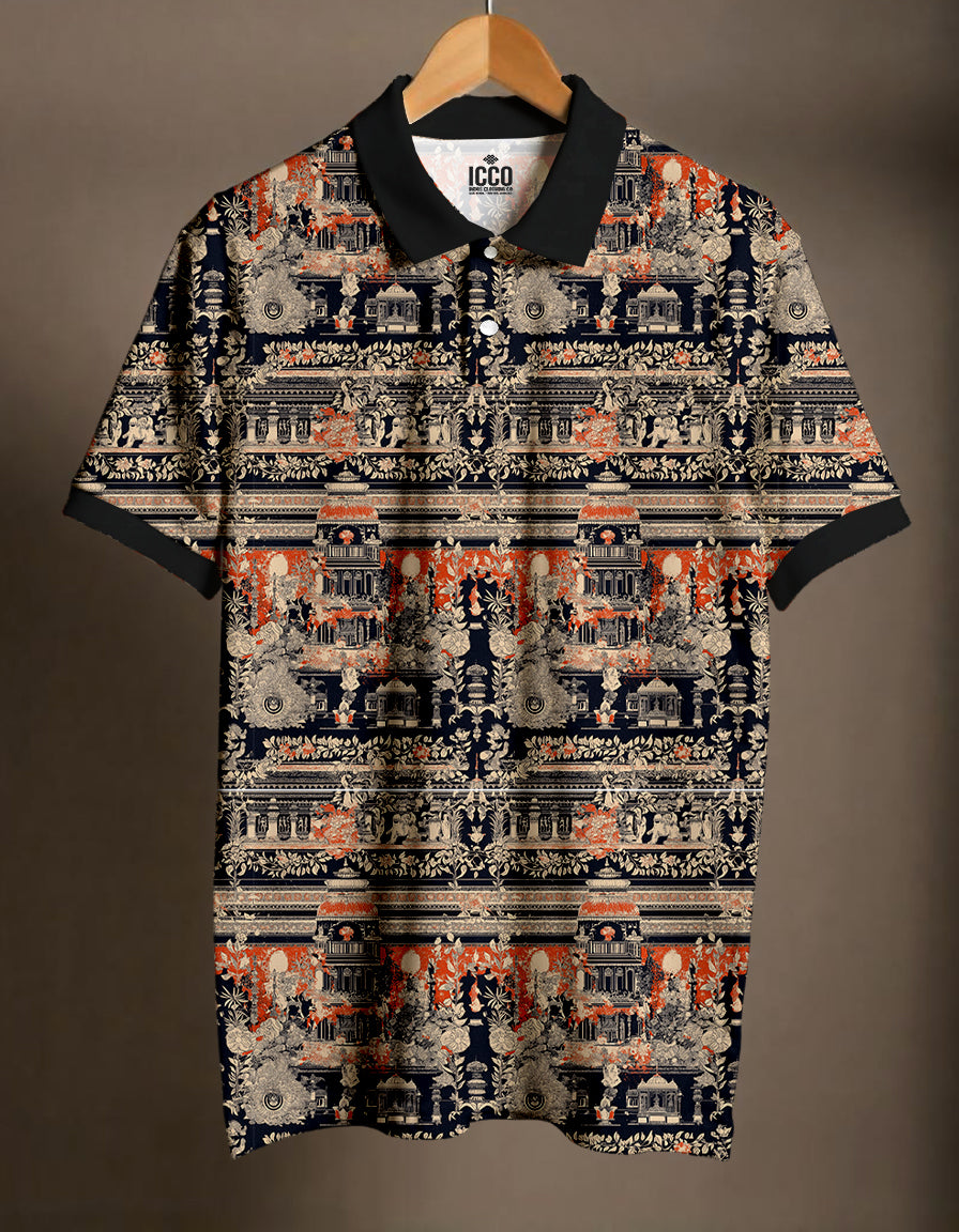 Cotton Printed Polo Tee #8