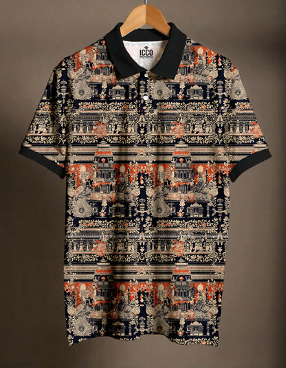 Cotton Printed Polo Tee #8