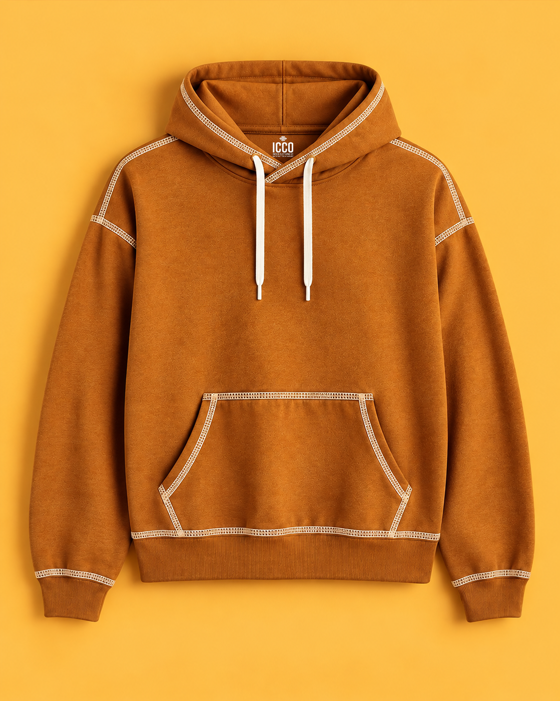 Cocoa Drift* Contrast Stitch Hoodie #1