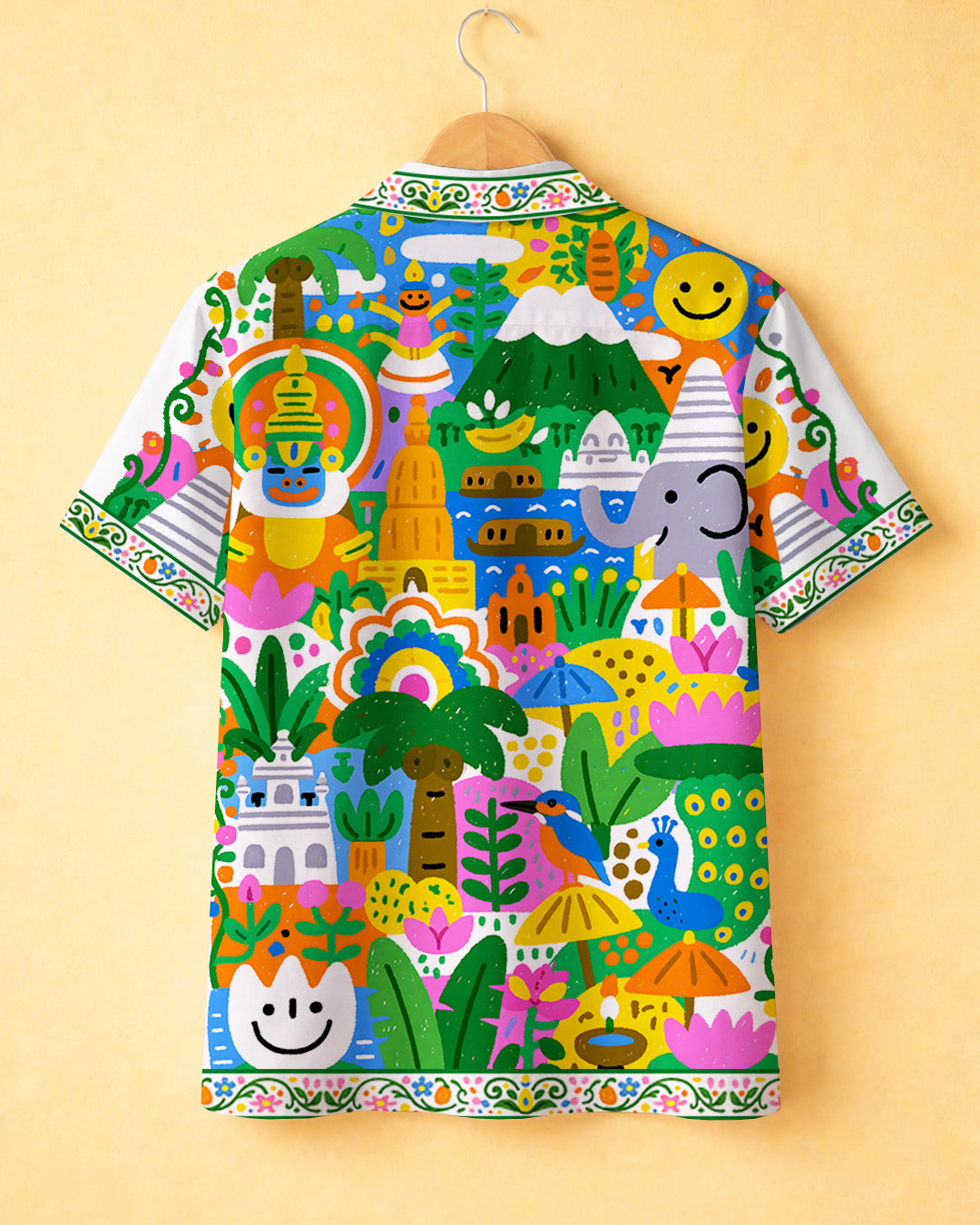 Nilavilakku Garden - Cotton Printed Cuban Shirt #19