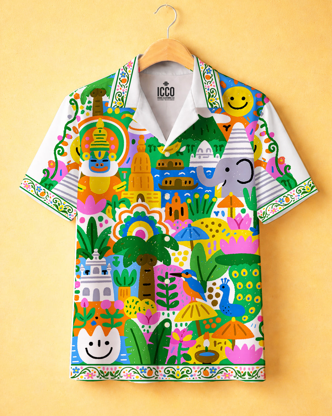 Nilavilakku Garden - Cotton Printed Cuban Shirt #19