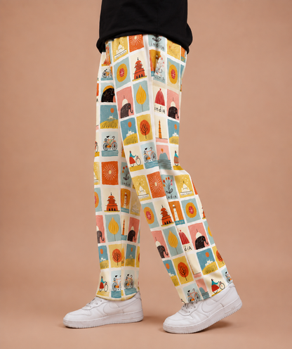 Swadesh Printed Wide Leg Jogger #4
