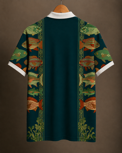 Maris Cotton Printed Polo Tee #12