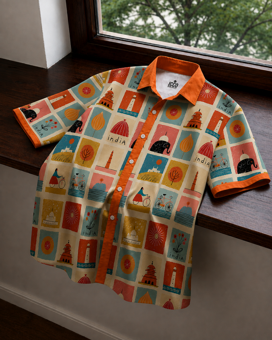 Mosaic-Cotton Printed Shirt #21