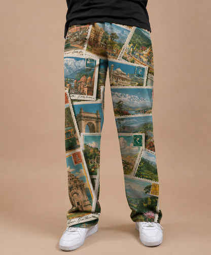 Retro India Printed Wide Leg Jogger #2