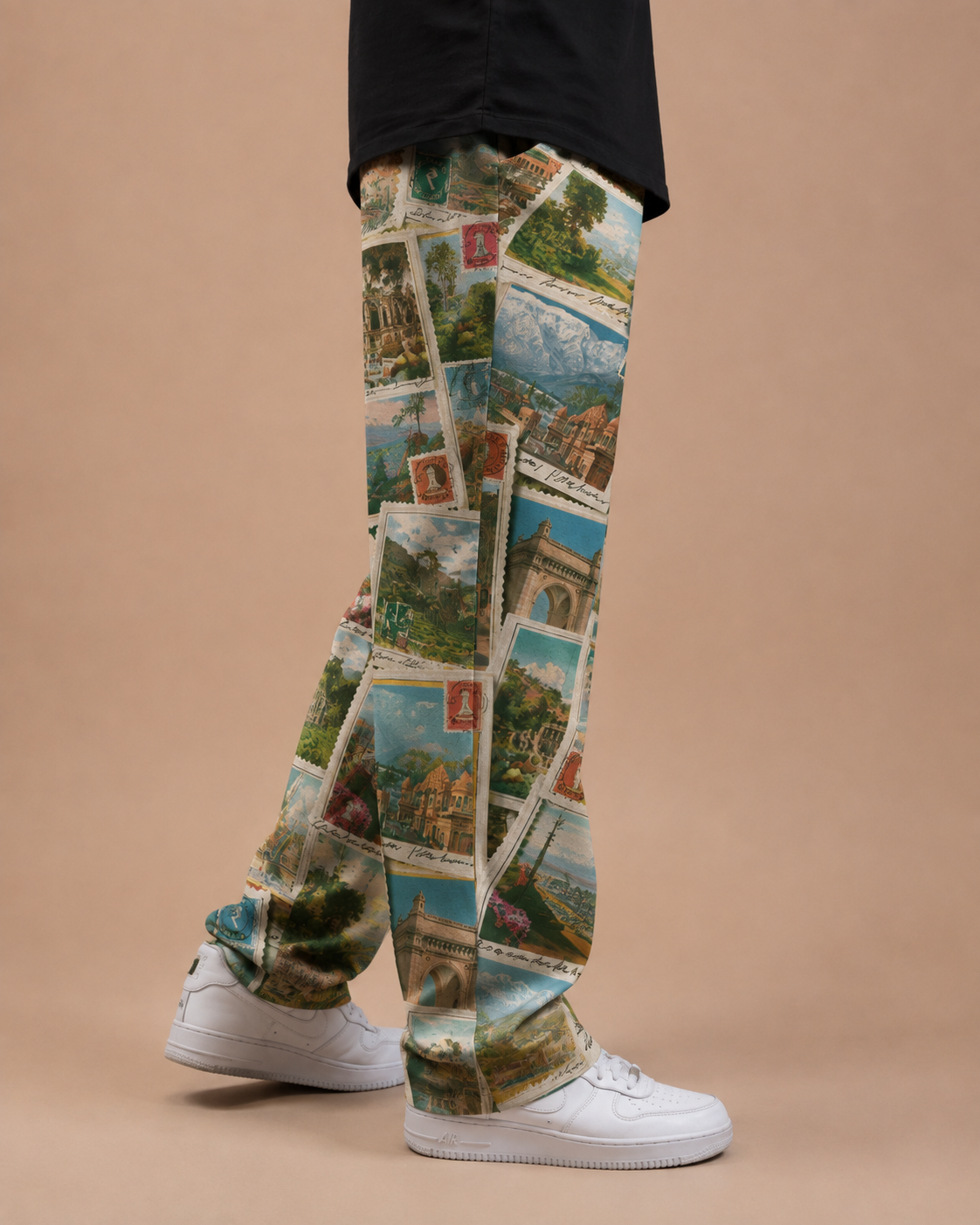 Retro India Printed Wide Leg Jogger #2