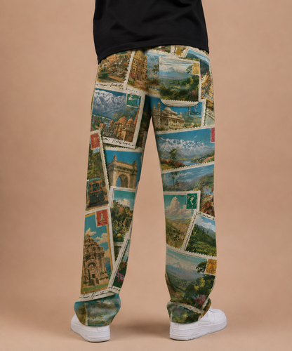Retro India Printed Wide Leg Jogger #2