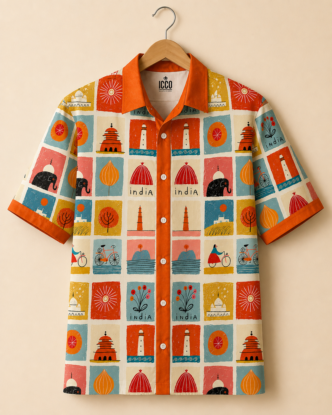 Mosaic-Cotton Printed Shirt #21