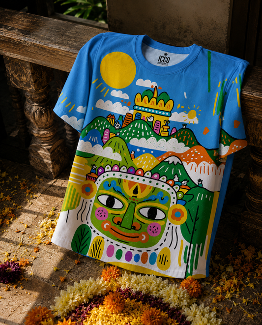 Pookalam Bloom - Cotton Printed Tee #16
