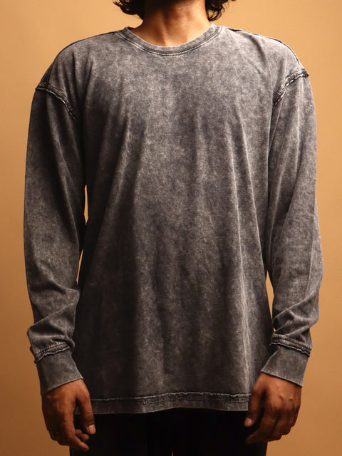 Faded Black * ACID WASH SWEATSHIRT #5