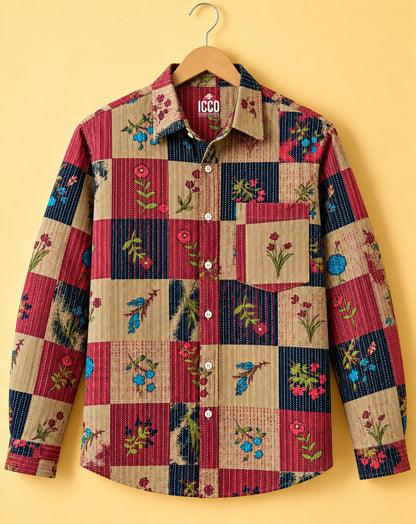 Floral Block* Dobby Shirt #24