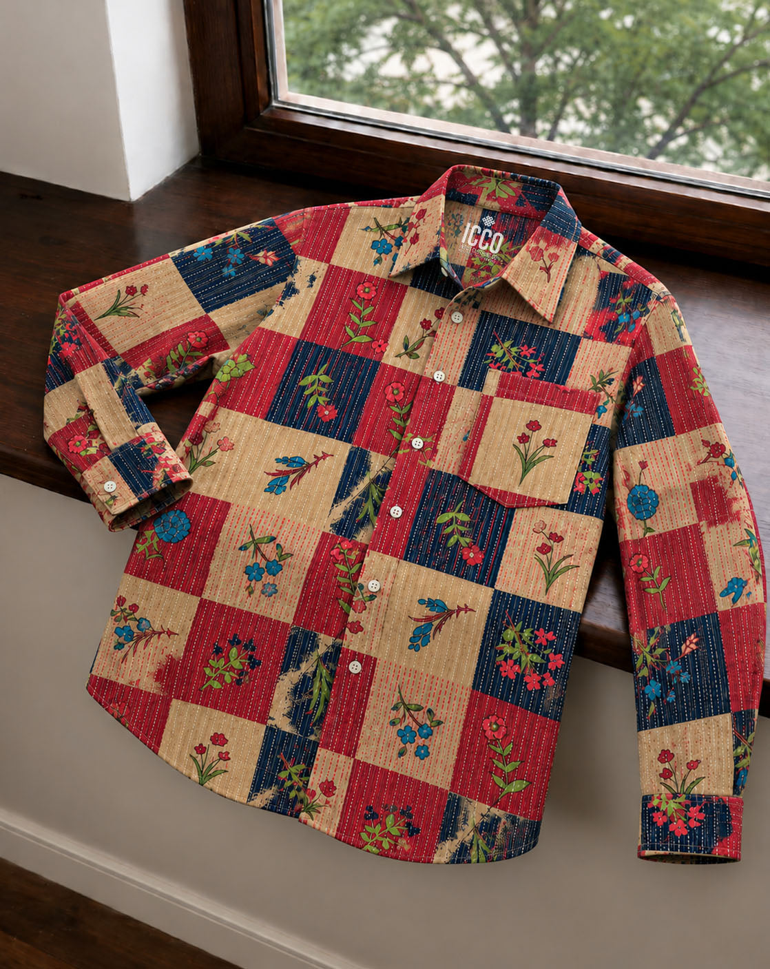 Floral Block* Dobby Shirt #24