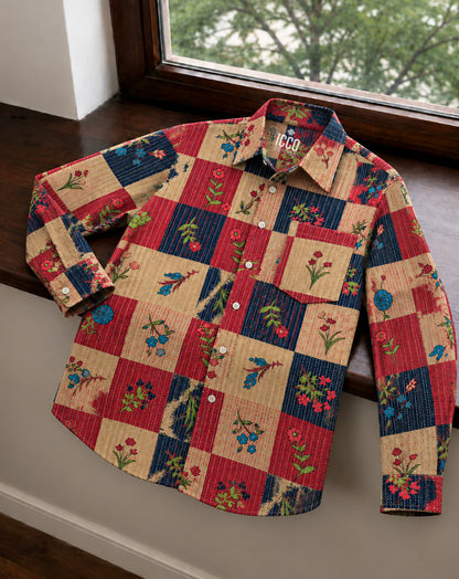Floral Block* Dobby Shirt #24