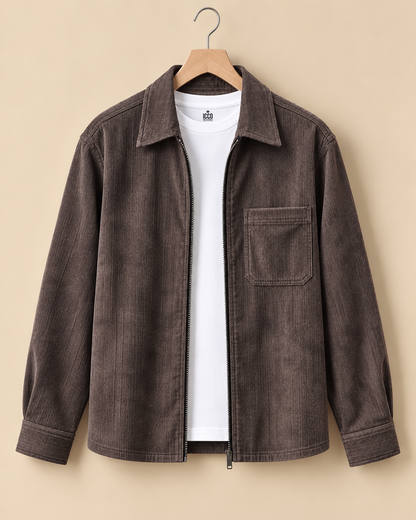 Smoked Walnut* Corduroy Zipper Shirt #4