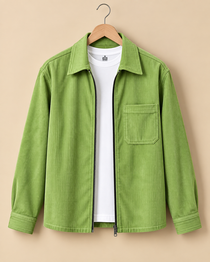 Meadow Green* Corduroy Zipper Shirt #5