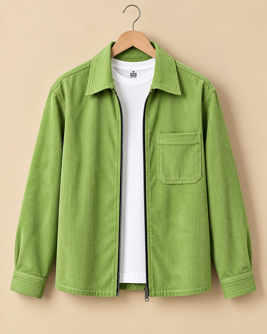 Meadow Green* Corduroy Zipper Shirt #5