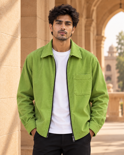 Meadow Green* Corduroy Zipper Shirt #5