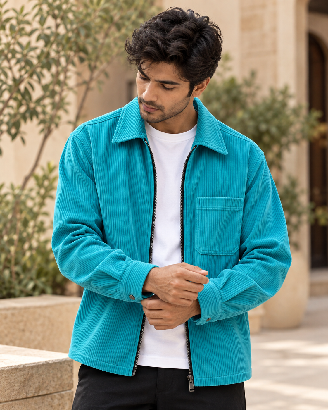 Ocean Current* Corduroy Zipper Shirt #3