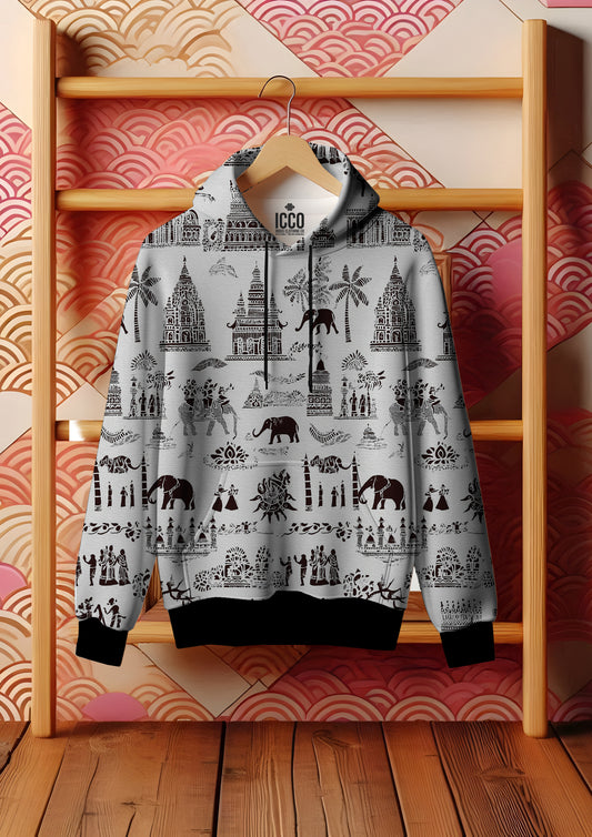Bharat Kala - Printed Hoodie #7
