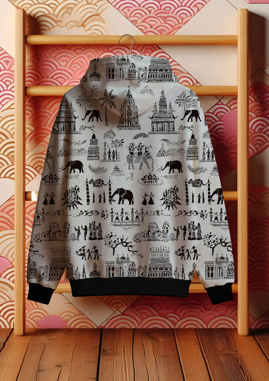 Bharat Kala - Printed Hoodie #7