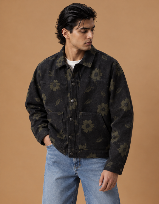 Dark Flora* Tweed Vintage Jacket #108
