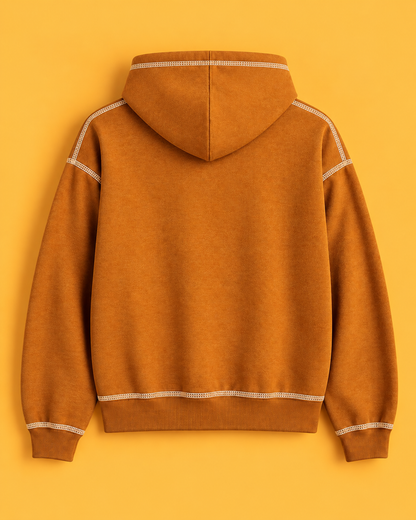 Cocoa Drift* Contrast Stitch Hoodie #1