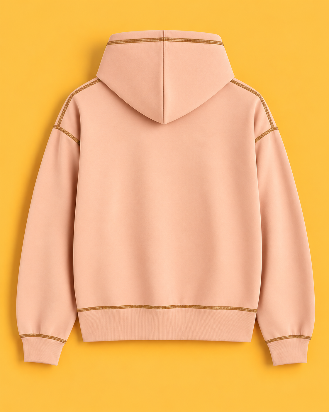 Peach Ember* Contrast Stitch Hoodie #3